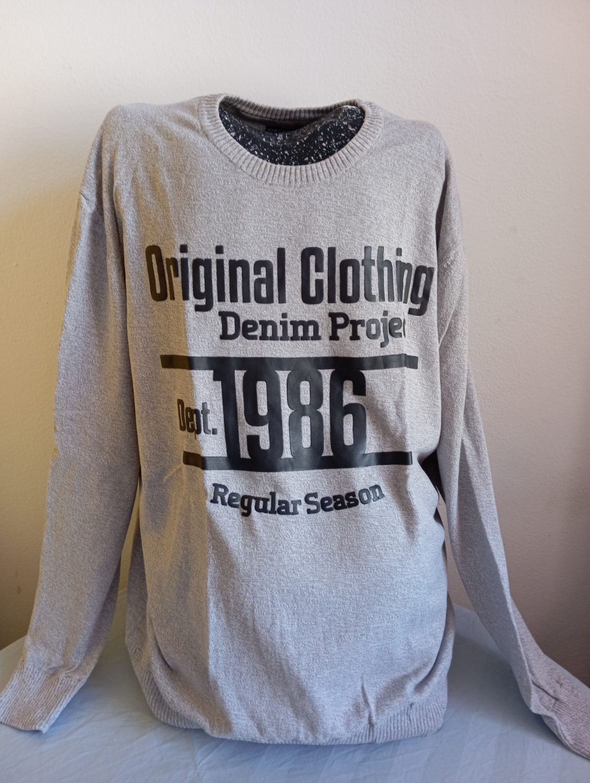 Pánský šedý bavlněný svetr Identic man (vel. 60/62 / XXL)