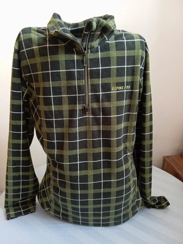 Chlapecká kostkovaná fleecová mikina Alpine Pro, XL